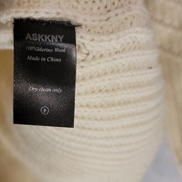 ASKKNY 100% Merino Wool  Offwhite/Cream Ladies Sweater Size0 - Picture 6 of 9